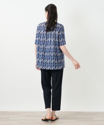 幾何学柄タックカットソー【Ｌｅｉｌｉａｎ　ＷＨＩＴＥ　ＬＡＢＥＬ】