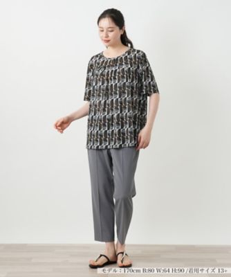 幾何学柄タックカットソー【Ｌｅｉｌｉａｎ　ＷＨＩＴＥ　ＬＡＢＥＬ】