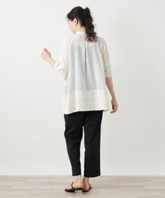 大きいサイズ！レリアン　レース　ブラウス プリントレースブラウス | Leilian plus house (Women/大きい