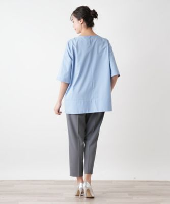 店舗人気】ストライプブラウス【Leilian WHITE