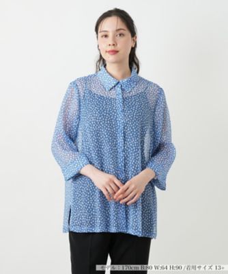 Leilian plus house (Women/大きいサイズ)/レリアン　プラスハウス プリントブラウス【Ｌｅｉｌｉａｎ　ＷＨＩＴＥ　ＬＡＢＥＬ】