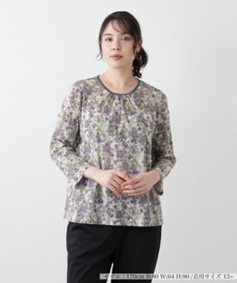 ＜Leilian plus house (Women/大きいサイズ)＞小花柄カットソー【Ｌｅｉｌｉａｎ　ＷＨＩＴＥ　ＬＡＢＥＬ】