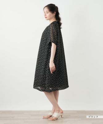 プリントギャザーワンピース【Ｌｅｉｌｉａｎ　ＷＨＩＴＥ　ＬＡＢＥＬ】