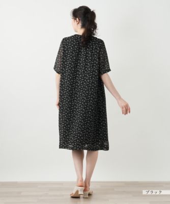 プリントギャザーワンピース【Ｌｅｉｌｉａｎ　ＷＨＩＴＥ　ＬＡＢＥＬ】