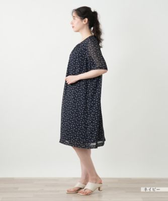 プリントギャザーワンピース【Ｌｅｉｌｉａｎ　ＷＨＩＴＥ　ＬＡＢＥＬ】