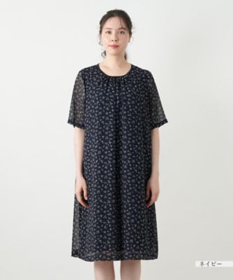 プリントギャザーワンピース【Ｌｅｉｌｉａｎ　ＷＨＩＴＥ　ＬＡＢＥＬ】