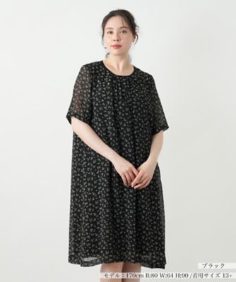 プリントギャザーワンピース【Ｌｅｉｌｉａｎ　ＷＨＩＴＥ　ＬＡＢＥＬ】