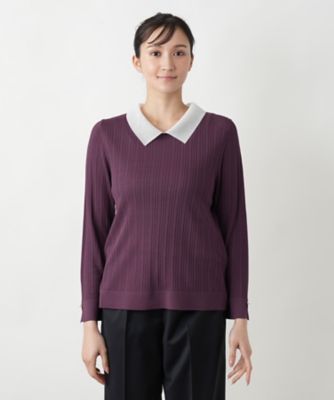 お歳暮 人気 オシャレ クラシカルカラーニット | Leilian plus house (Women/大きい パンツ