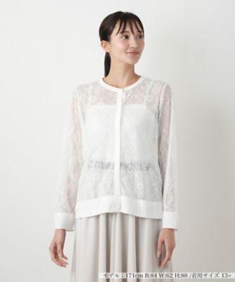 ＜Leilian plus house (Women/大きいサイズ)＞レースカーディガン【ＢＯＵＲＧＥ】