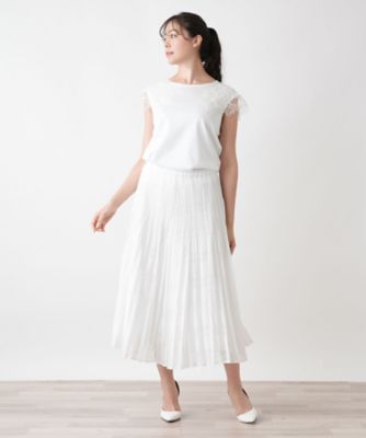 ボタン刺繍Tシャツ【Leilian WHITE LABEL