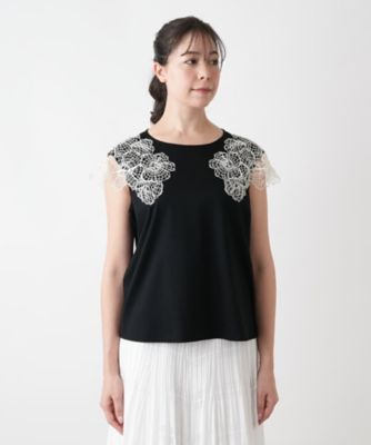 フラワー刺繍カットソー【ＢＯＵＲＧＥ】