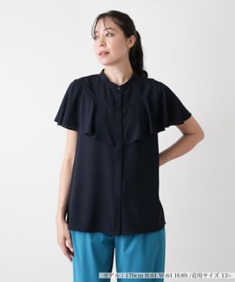 ＜Leilian plus house (Women/大きいサイズ)＞バンドカラーブラウス【ＢＯＵＲＧＥ】