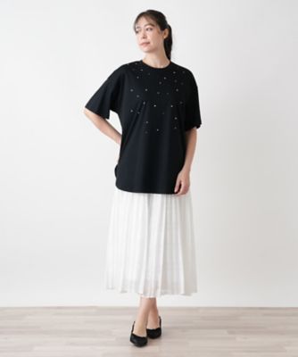 フロントビジューＴシャツ【ＢＯＵＲＧＥ】