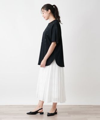 フロントビジューＴシャツ【ＢＯＵＲＧＥ】