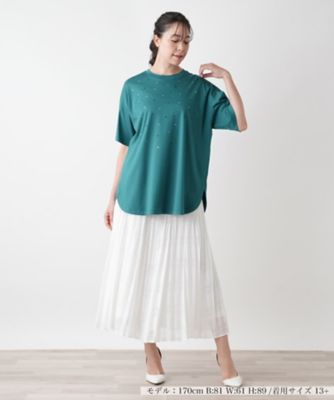フロントビジューＴシャツ【ＢＯＵＲＧＥ】