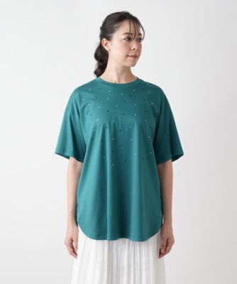 フロントビジューＴシャツ【ＢＯＵＲＧＥ】