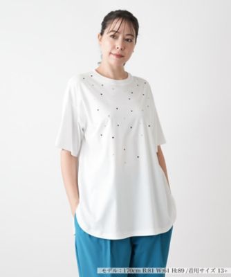 フロントビジューＴシャツ【ＢＯＵＲＧＥ】
