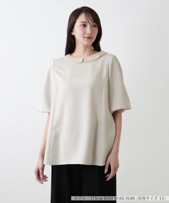 ＜Leilian plus house (Women/大きいサイズ)＞【店舗人気】バルーンスリーブブラウス【ＢＯＵＲＧＥ】