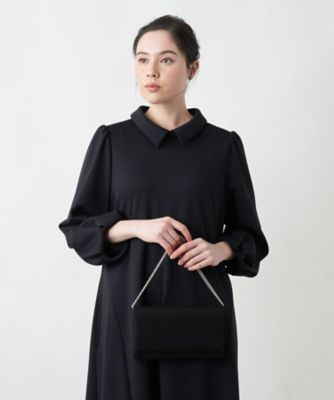 【LYN】Gisi クラッチバッグ ブラック エレガント ボックス クラッチバッグ | Leilian plus house (Women/大きいサイズ