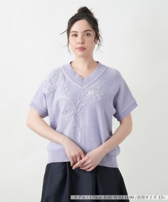 ＜Leilian plus house (Women/大きいサイズ)＞フラワーモチーフニット【ＣＯＲＳＩＮＩ　＆　ＰＲＯＴＩ】