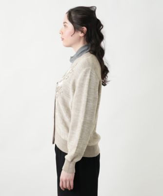 Leilian PLUS HOUSE / レリアンプラスハウス 【店舗人気】Vネックカーディガン【CORSINI & PROTI】 フラワー刺繍Vネックカーディガン【CORSINI & PROTI】|レリアン