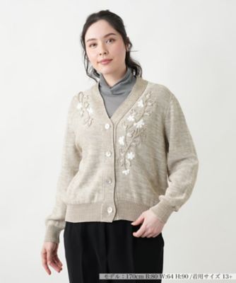 ＜Leilian plus house (Women/大きいサイズ)＞Ｖネックカーディガン【ＣＯＲＳＩＮＩ　＆　ＰＲＯＴＩ】