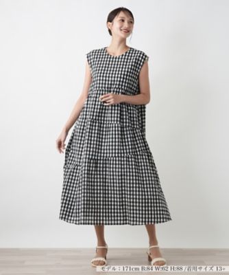 ＜Leilian plus house (Women/大きいサイズ)＞ギンガムチェックティアードワンピース【ＮＥＭＩＫＡ】