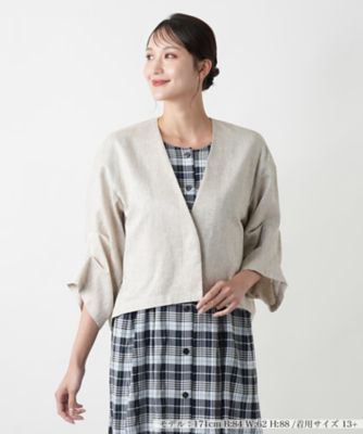 ＜Leilian plus house (Women/大きいサイズ)＞Ｖネックジャケット【ＮＥＭＩＫＡ】