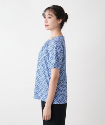 幾何学柄カットソー【ＲＯＣＨＡＳ　Ｐｒｅｍｉｅｒｅ】