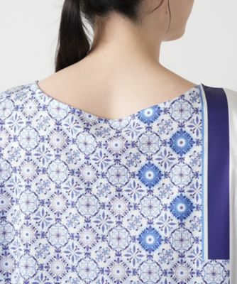 幾何学柄切替Ｔシャツ【ＲＯＣＨＡＳ　Ｐｒｅｍｉｅｒｅ】
