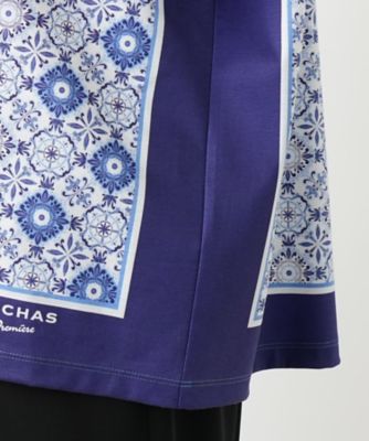 幾何学柄切替Ｔシャツ【ＲＯＣＨＡＳ　Ｐｒｅｍｉｅｒｅ】