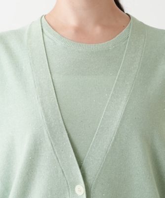 【店舗人気】ラメＶネックカーディガン【ＢＯＵＲＧＥ】