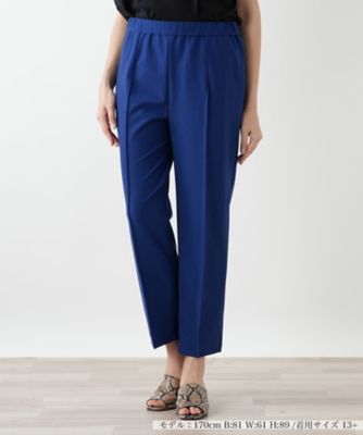 美品■ROCHAS/レリアン◆大きいサイズ13+■おしゃれなクロップドパンツ 七分丈パンツ レディース 裾スリット 裾レース スキニーパンツ