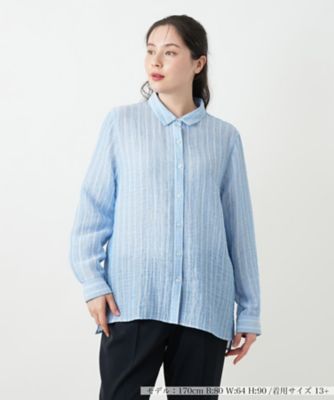 ＜Leilian plus house (Women/大きいサイズ)＞ストライプブラウス