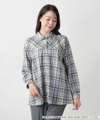 ＜Leilian plus house (Women/大きいサイズ)＞【店舗人気】チェックブラウス【ＭＵＳＥ　ＢＹ　ＲＯＣＨＡＳ　Ｐｒｅｍｉｅｒｅ】