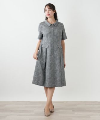 美品 レリアン 9 ワンピース グレー ジップフレアワンピース【BOURGE】 | Leilian plus house (Women