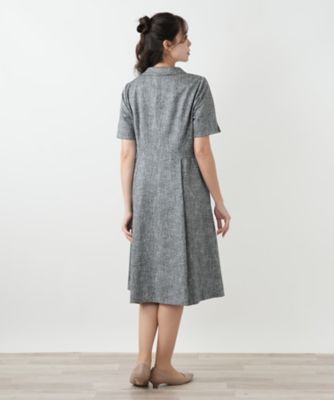 【美品】レリアン　ツイード調ジップフレアワンピース　13＋　大きいサイズ　白系 ジップフレアワンピース【BOURGE】 | Leilian plus house (Women