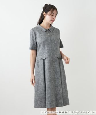 【送料無料】Leilian plus house (Women/大きいサイズ)/レリアン プラスハウス ジップフレアワンピース 96グレー ワンピース・ドレス【三越伊勢丹/公式】