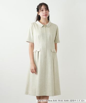 ＜Leilian plus house (Women/大きいサイズ)＞ジップフレアワンピース【ＢＯＵＲＧＥ】