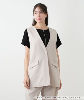 ＜Leilian plus house (Women/大きいサイズ)＞Ｖネックベスト【ＢＯＵＲＧＥ】