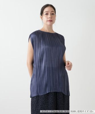 ＜Leilian plus house (Women/大きいサイズ)＞プリーツノースリーブブラウス【ＢＯＵＲＧＥ】