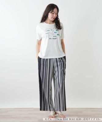 ストライプワイドパンツ