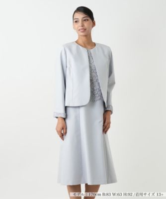 【送料無料】Leilian plus house (Women/大きいサイズ)/レリアン プラスハウス レースワンピースアンサンブル 93ライトグレー ワンピース・ドレス【三越伊勢丹/公式】