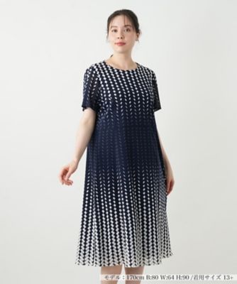 ＜Leilian plus house (Women/大きいサイズ)＞幾何学柄フレアワンピース
