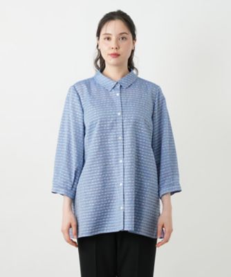 刺繍ボーダーブラウス