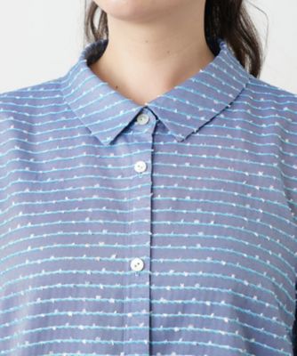 刺繍ボーダーブラウス