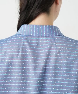 刺繍ボーダーブラウス