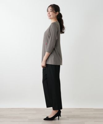 刺繍ボーダーカットソー | Leilian plus house (Women/大きいサイズ