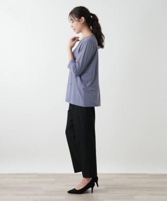 刺繍ボーダーカットソー | Leilian plus house (Women/大きいサイズ