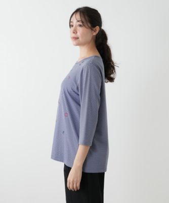 刺繍ボーダーカットソー | Leilian plus house (Women/大きいサイズ
